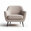 Fabric accent chair with tapered legs in beige color 80 x 80 x 75cm