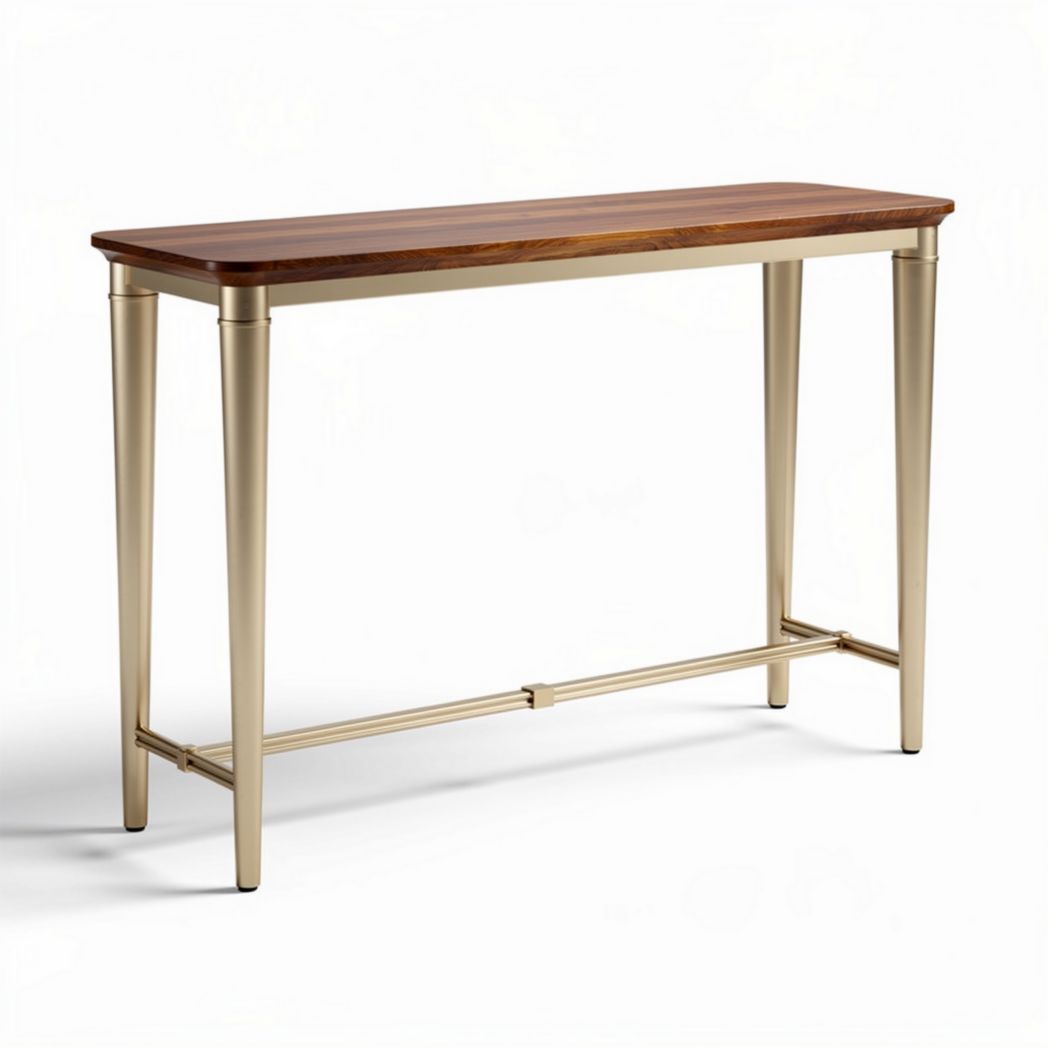 Wooden console table with metal legs 120 x 40 x 75cm for entryway use